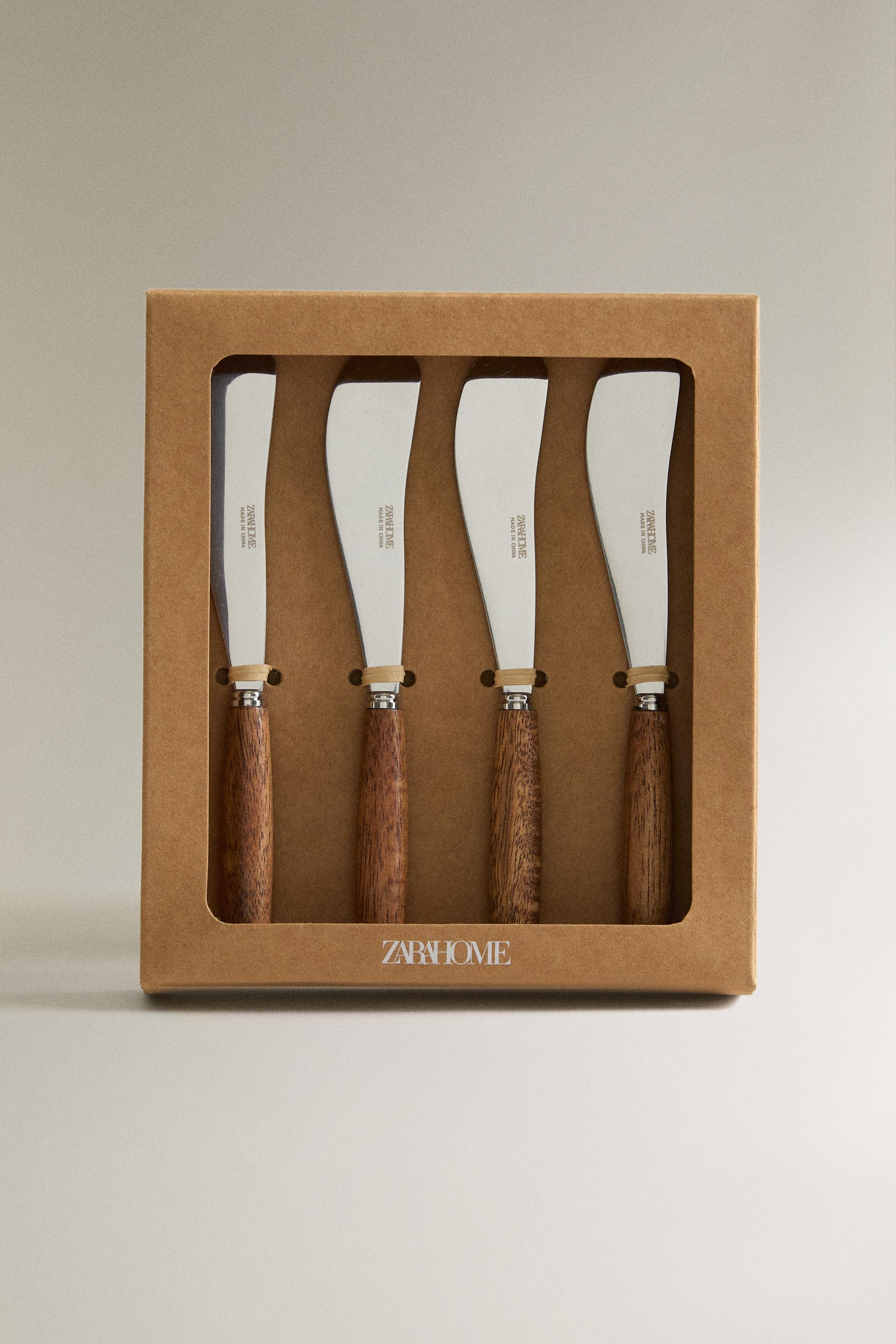 PACK COUTEAUX À BEURRE EN BOIS (LOT DE 4)